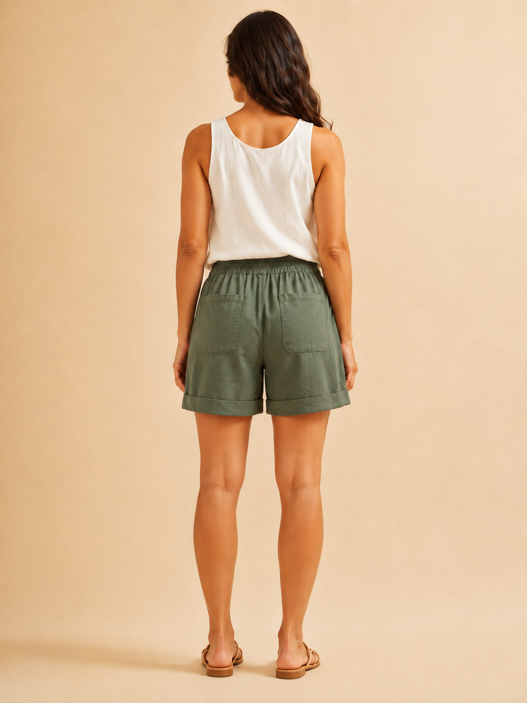 Dorrit - Katoenen shorts met elastische taille en wijde pijpen