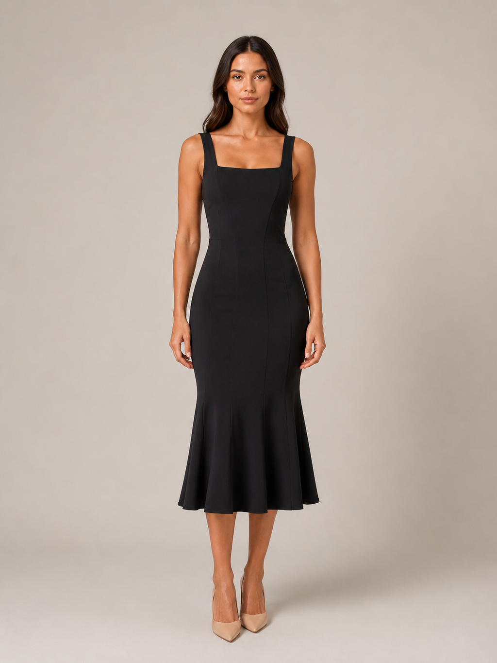 Mara - Lange Fishtail-jurk met Hoge Taille