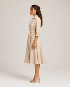 Mirelle - Dames Midi-wikkeljurk Met Ceintuur En Kraag