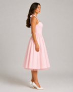 Mila - Halter Midi-jurk Met Uitlopende Rok