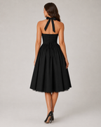 Mila - Halter Midi-jurk Met Uitlopende Rok
