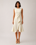 Mirthe - Asymmetrische Midi-jurk Met Knoopdetail