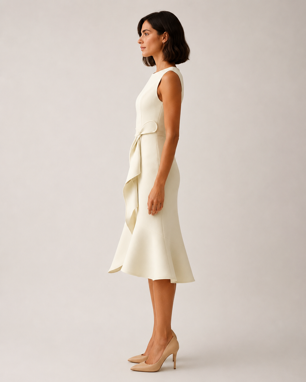 Mirthe - Asymmetrische Midi-jurk Met Knoopdetail
