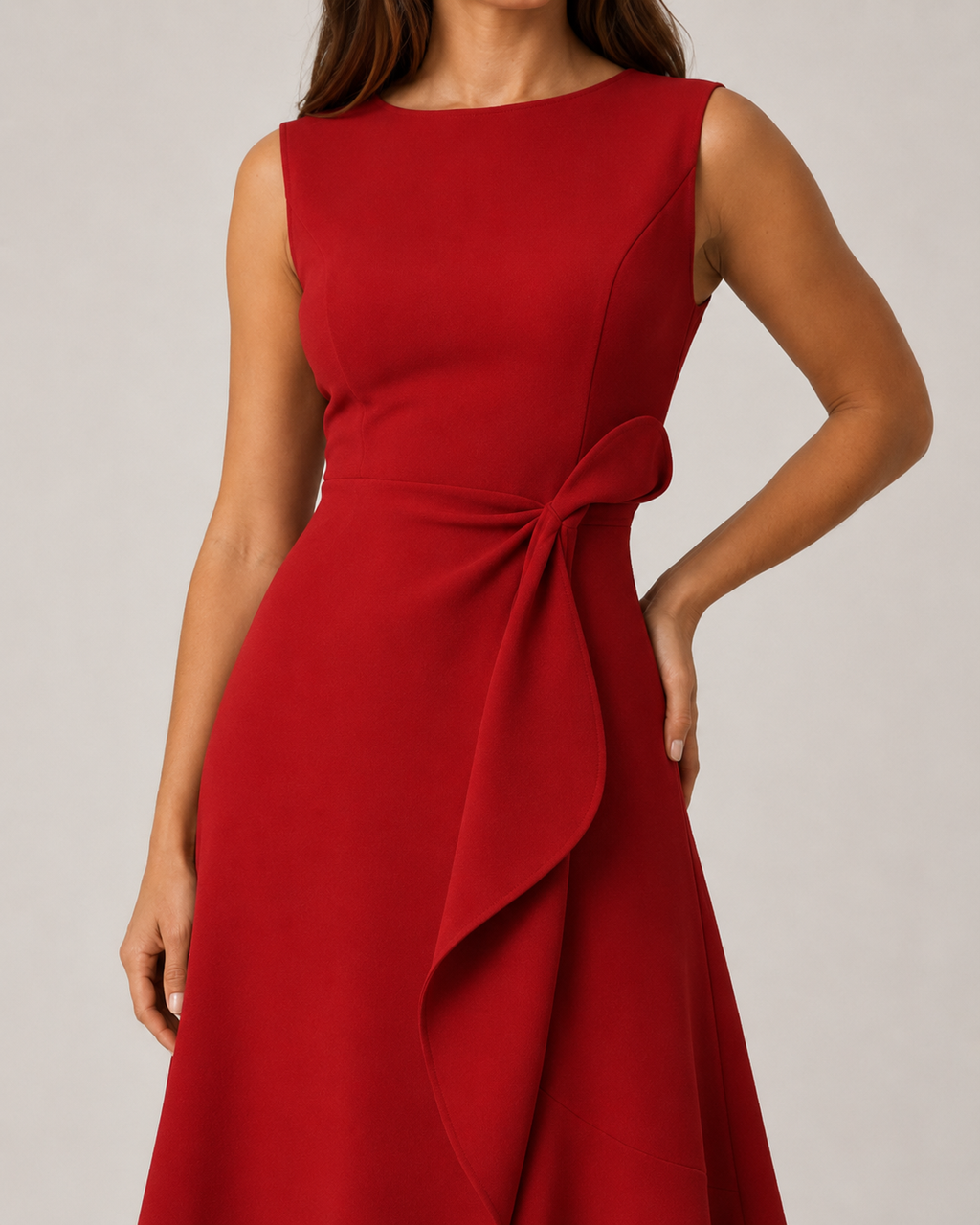 Mirthe - Asymmetrische Midi-jurk Met Knoopdetail