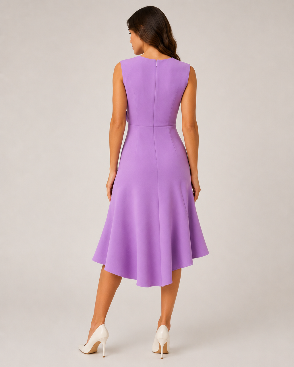 Mirthe - Asymmetrische Midi-jurk Met Knoopdetail