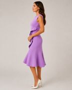 Mirthe - Asymmetrische Midi-jurk Met Knoopdetail