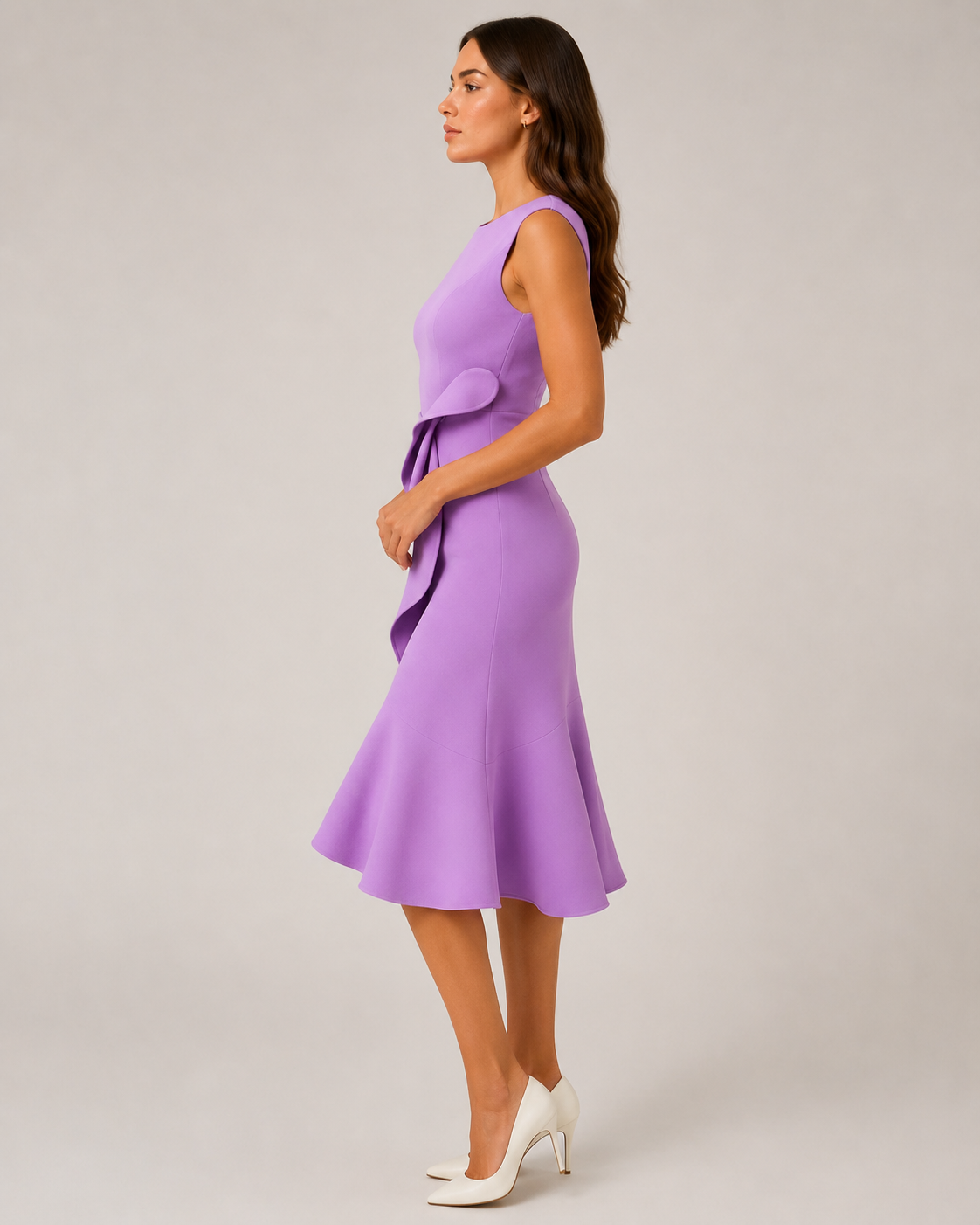Mirthe - Asymmetrische Midi-jurk Met Knoopdetail