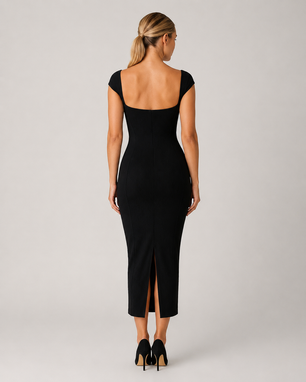 Madelon - Off-shoulder Midi-jurk Met Nauwsluitend Silhouet