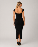 Madelon - Off-shoulder Midi-jurk Met Nauwsluitend Silhouet