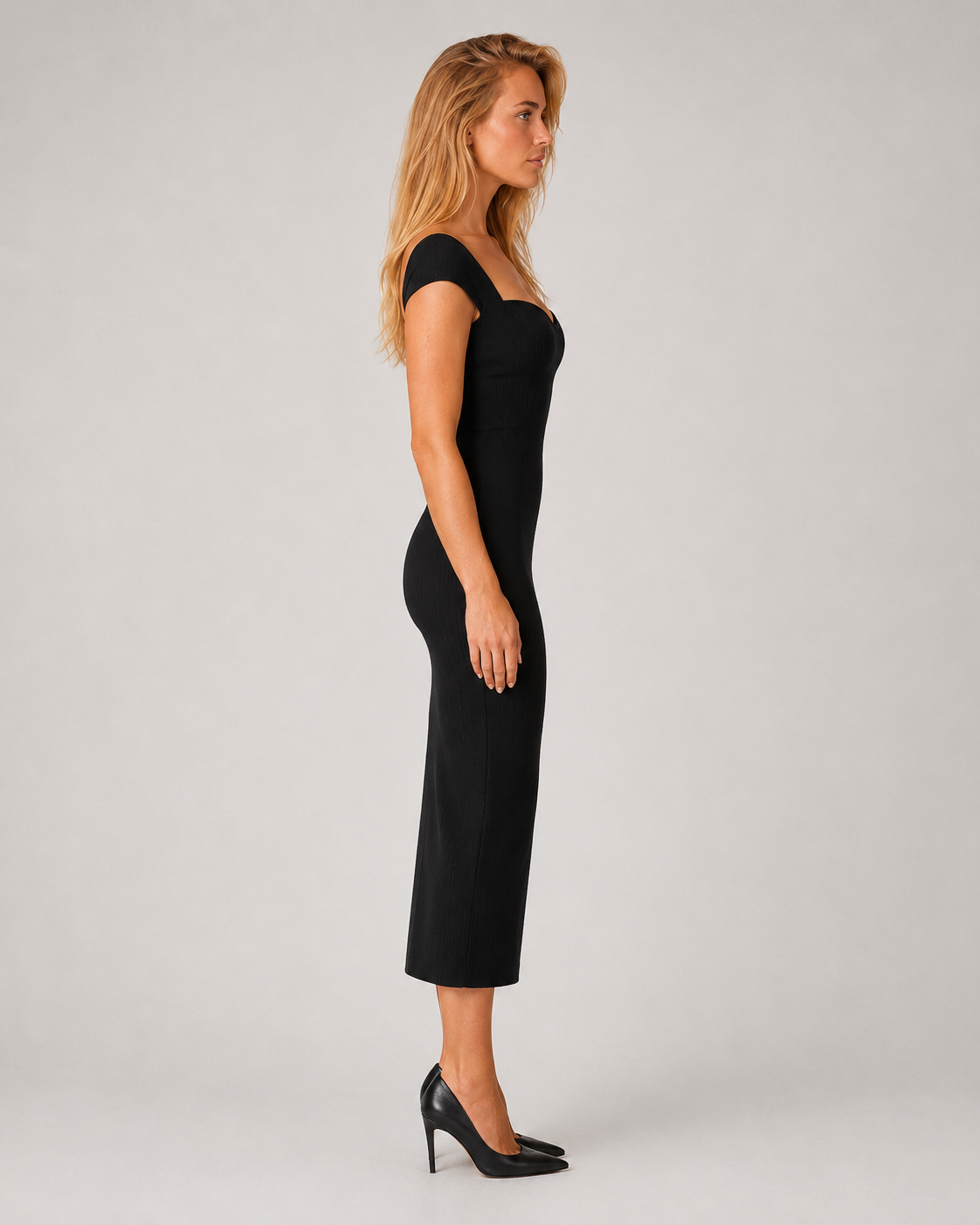 Madelon - Off-shoulder Midi-jurk Met Nauwsluitend Silhouet