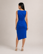Manon - Gedrapeerde Midi-jurk Met V-hals En Split