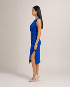 Manon - Gedrapeerde Midi-jurk Met V-hals En Split