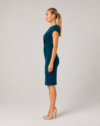 Milou - Midi-jurk Met Gedrapeerde Taille En Korte Mouwen