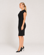 Milou - Midi-jurk Met Gedrapeerde Taille En Korte Mouwen