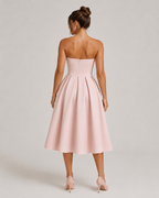 Madelief - Strapless Midi-jurk Met Uitlopende Rok