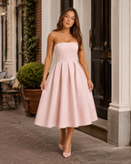 Madelief - Strapless Midi-jurk Met Uitlopende Rok