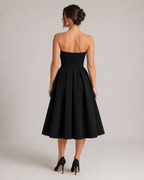 Madelief - Strapless Midi-jurk Met Uitlopende Rok