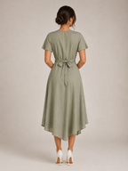 Mylène - Midi-jurk Met Overslag En Asymmetrische Zoom
