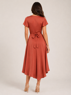 Mylène - Midi-jurk Met Overslag En Asymmetrische Zoom