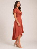 Mylène - Midi-jurk Met Overslag En Asymmetrische Zoom