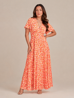 Marjolein - Maxi-jurk Met V-hals En Bloemenprint