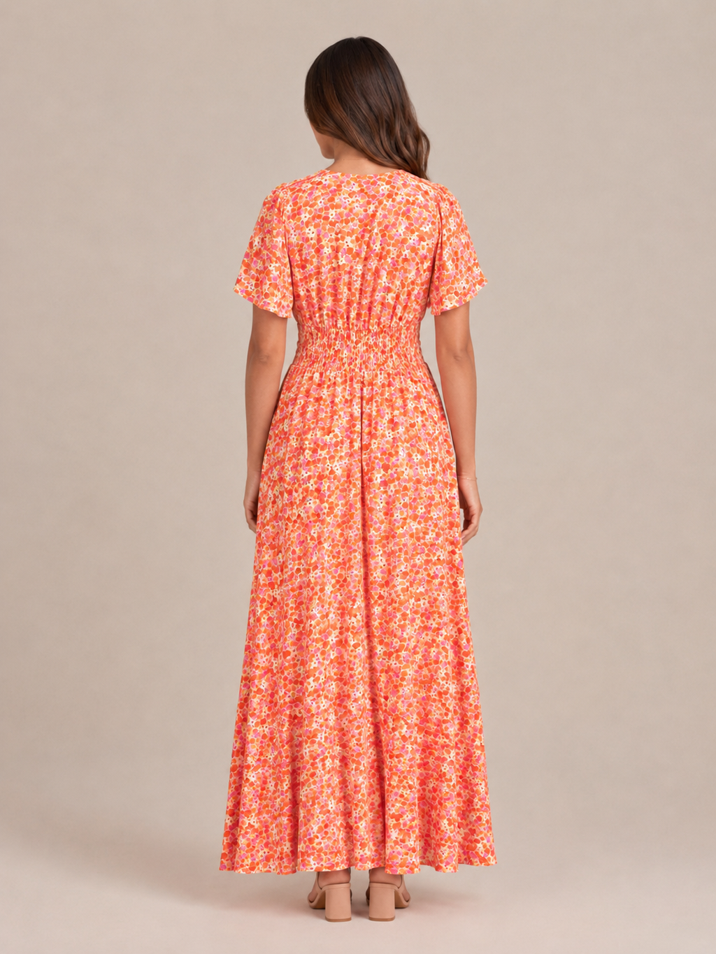Marjolein - Maxi-jurk Met V-hals En Bloemenprint