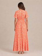 Marjolein - Maxi-jurk Met V-hals En Bloemenprint