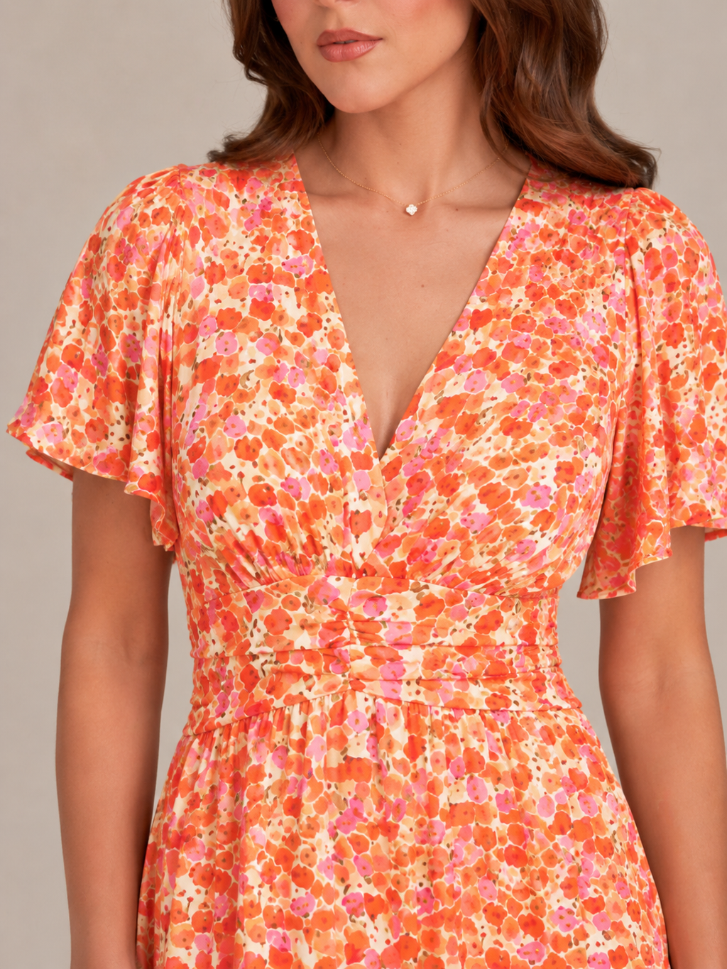 Marjolein - Maxi-jurk Met V-hals En Bloemenprint