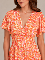 Marjolein - Maxi-jurk Met V-hals En Bloemenprint
