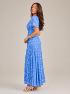 Marjolein - Maxi-jurk Met V-hals En Bloemenprint