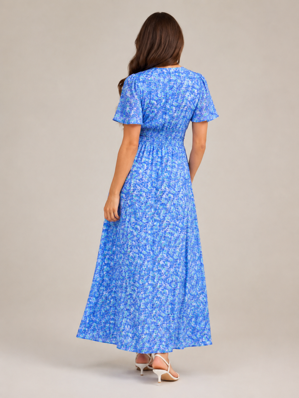 Marjolein - Maxi-jurk Met V-hals En Bloemenprint