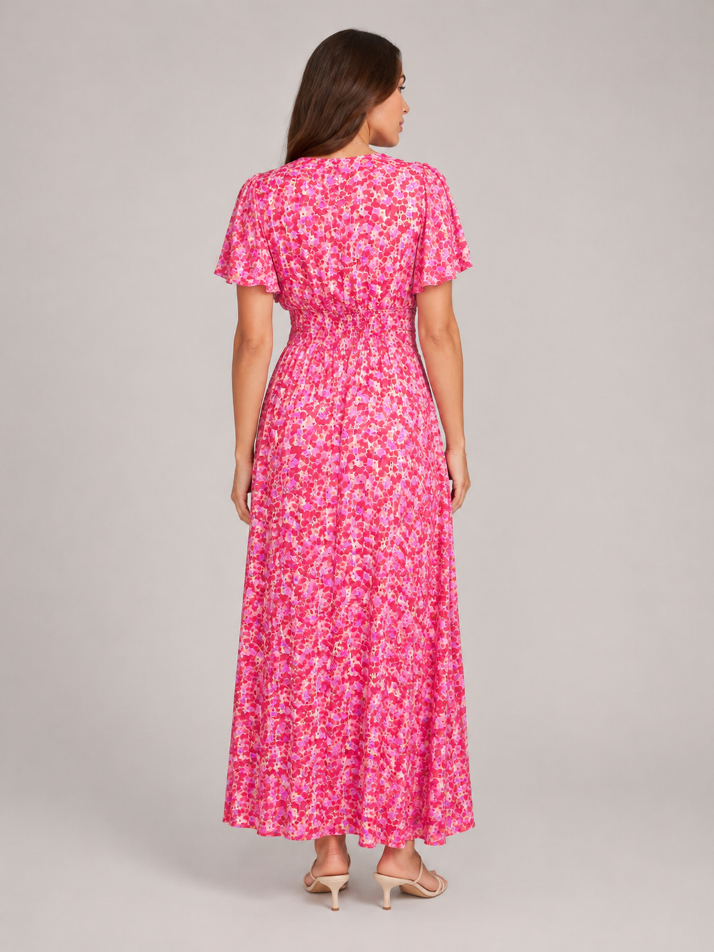 Marjolein - Maxi-jurk Met V-hals En Bloemenprint