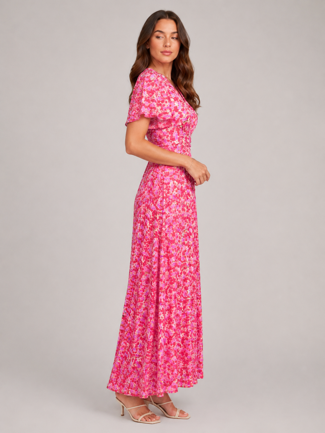 Marjolein - Maxi-jurk Met V-hals En Bloemenprint