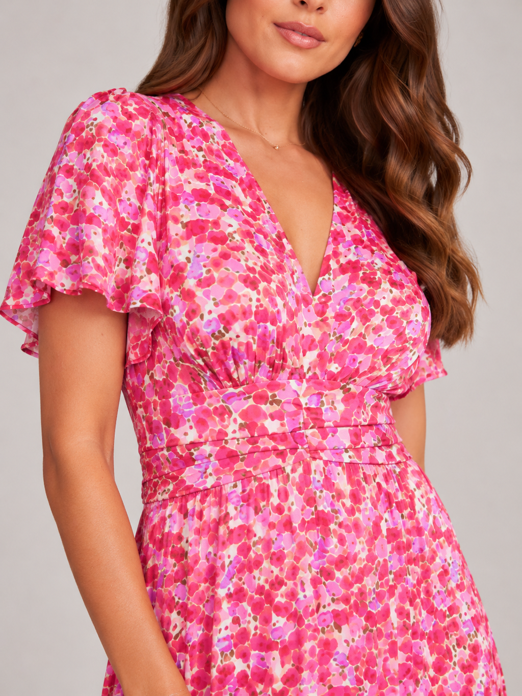 Marjolein - Maxi-jurk Met V-hals En Bloemenprint