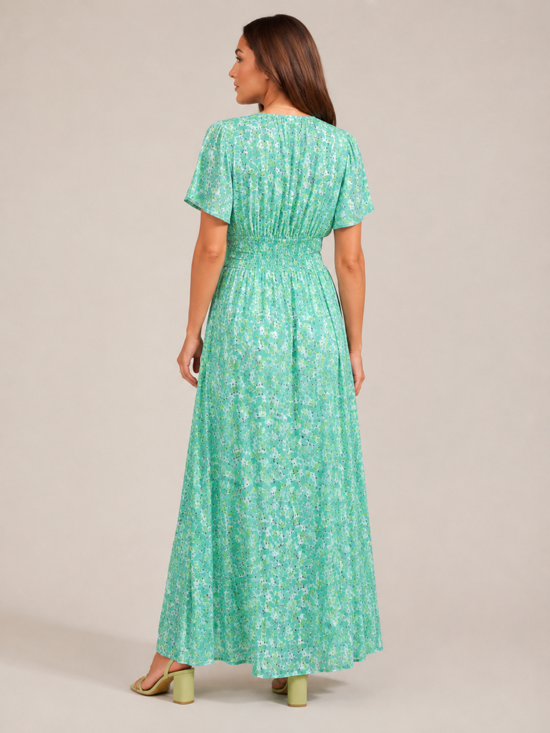 Marjolein - Maxi-jurk Met V-hals En Bloemenprint