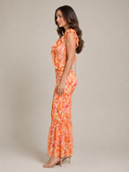 Maartje - Maxi-jurk Met Bloemenprint En V-hals