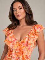 Maartje - Maxi-jurk Met Bloemenprint En V-hals