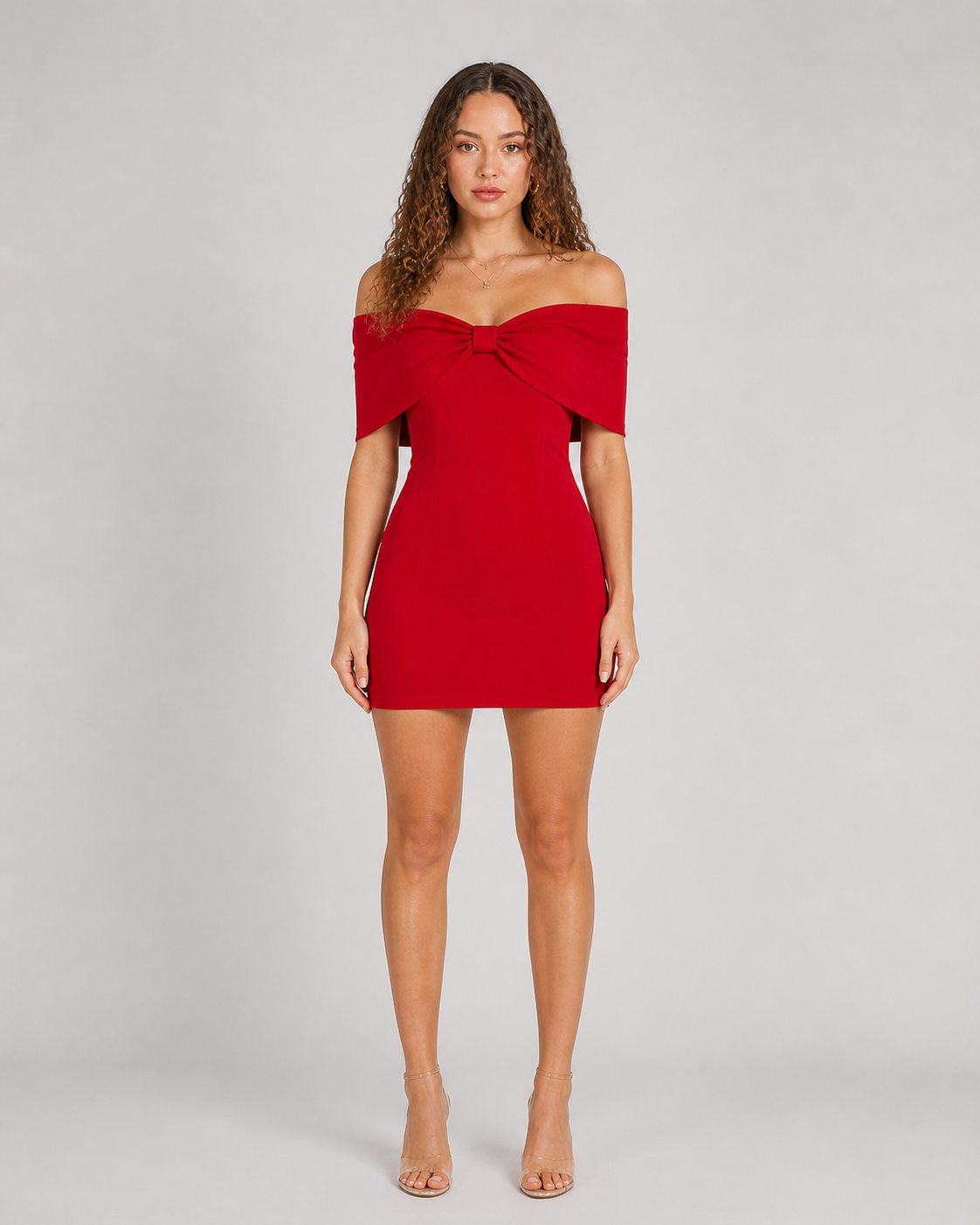 Florine - Off-shoulder Mini-jurk met Strikdetail