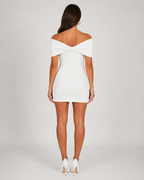 Florine - Off-shoulder Mini-jurk Met Strikdetail