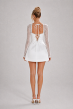 Faye - Off-shoulder Mini-jurk Met Transparante Mouwen