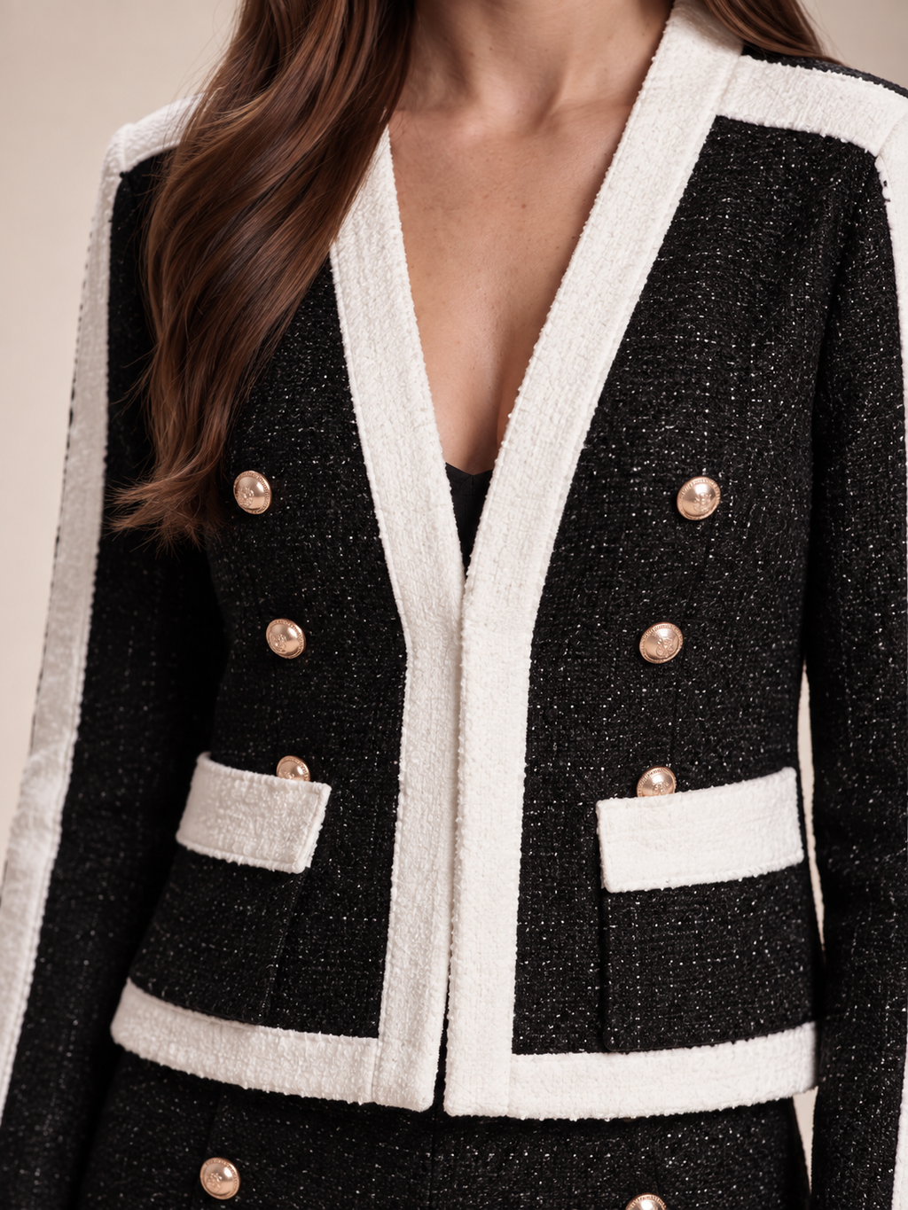 Zelina - dames tweed pak met blazer en shorts