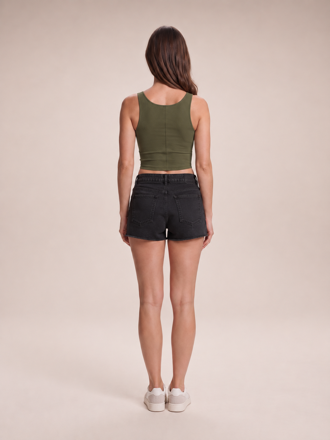 Jasmijn - ribgebreid dames basic topje met vierkante hals