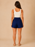 Jada - Dames high-waist shorts met losse pasvorm en ritssluiting