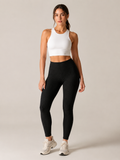 Quira - Dames Jacquard Legging Met Hoge Taille En Scrunch Detail