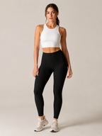 Quira - Dames Jacquard Legging Met Hoge Taille En Scrunch Detail