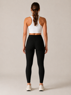 Quira - Dames Jacquard Legging Met Hoge Taille En Scrunch Detail