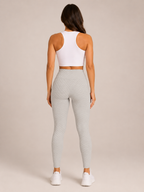 Quira - Dames Jacquard Legging Met Hoge Taille En Scrunch Detail