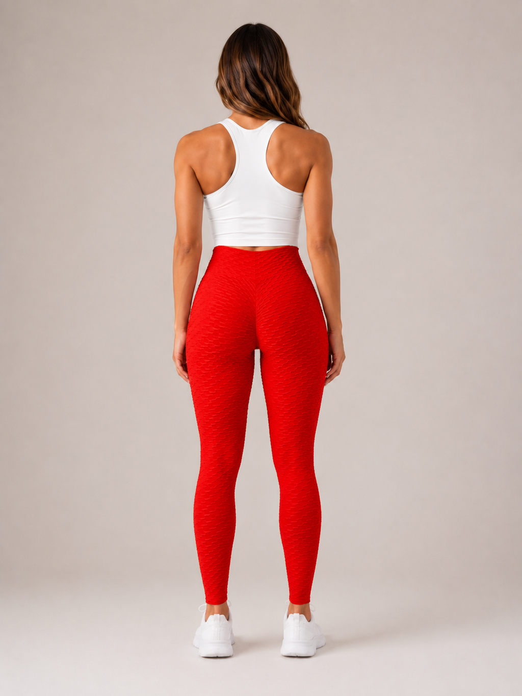 Quira - Dames Jacquard Legging Met Hoge Taille En Scrunch Detail