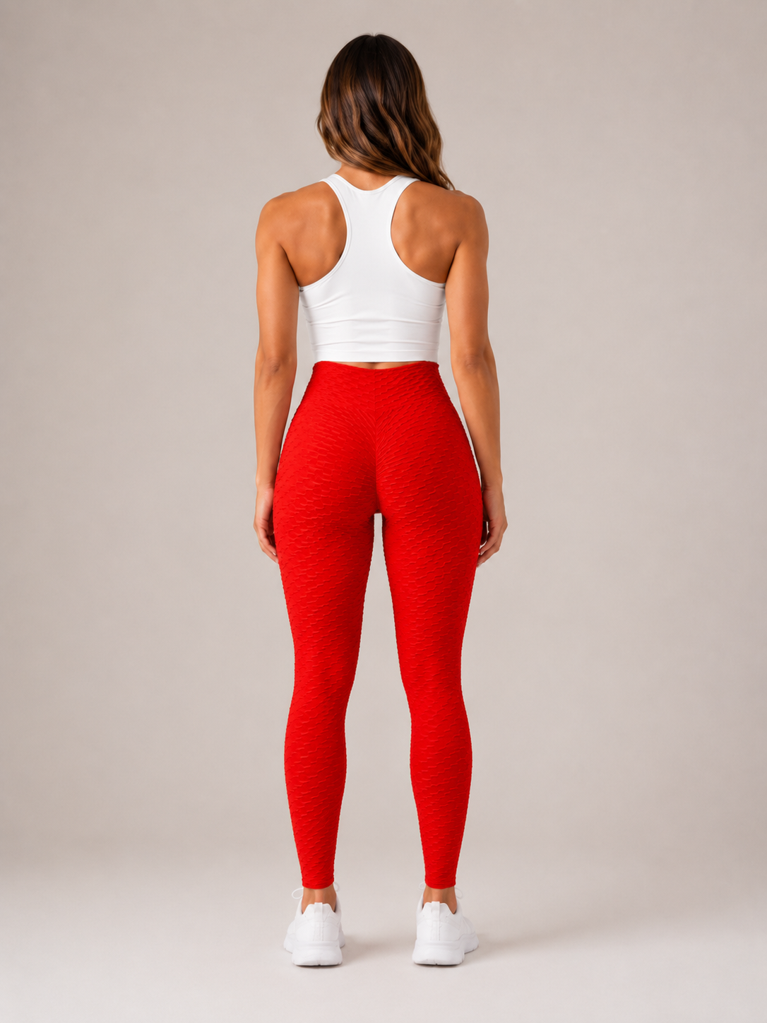 Quira - Dames Jacquard Legging Met Hoge Taille En Scrunch Detail