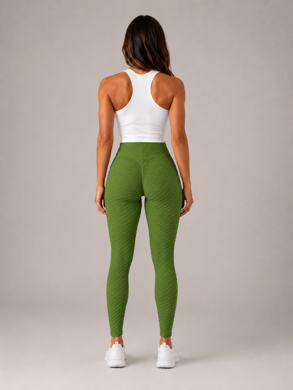 Quira - Dames Jacquard Legging Met Hoge Taille En Scrunch Detail